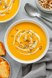 Roasted Butternut Squash and Garlic Soup